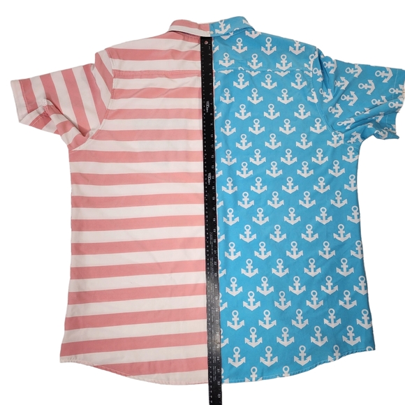 SIMPLY SOUTHERN Mens XXL Anchor and Striped Button Up SS Shirt. - Picture 5 of 8